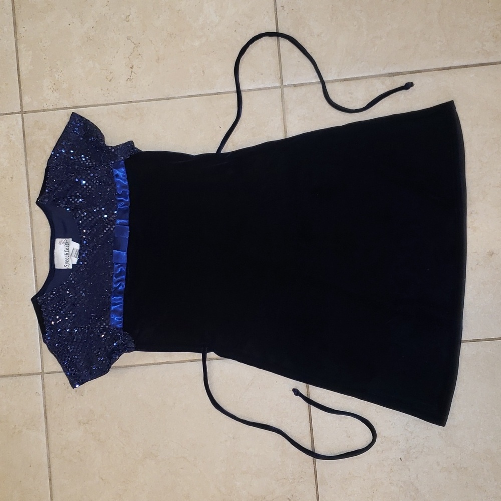 Child's size 10 Indigo/Navy blue party dress